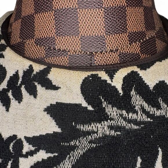 Vtg Joseph Magnin Tapestry Sleeveless Sheath Dress Medium White Black Floral 60s - Picture 8 of 14